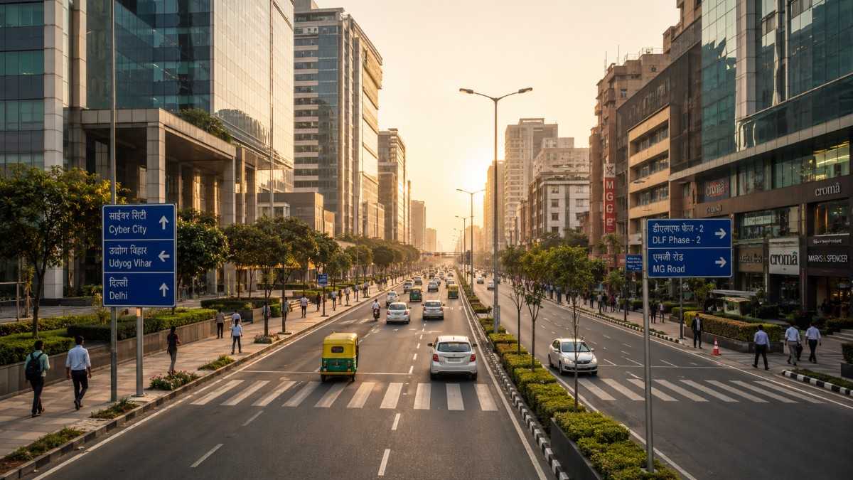 Modern Indian city street